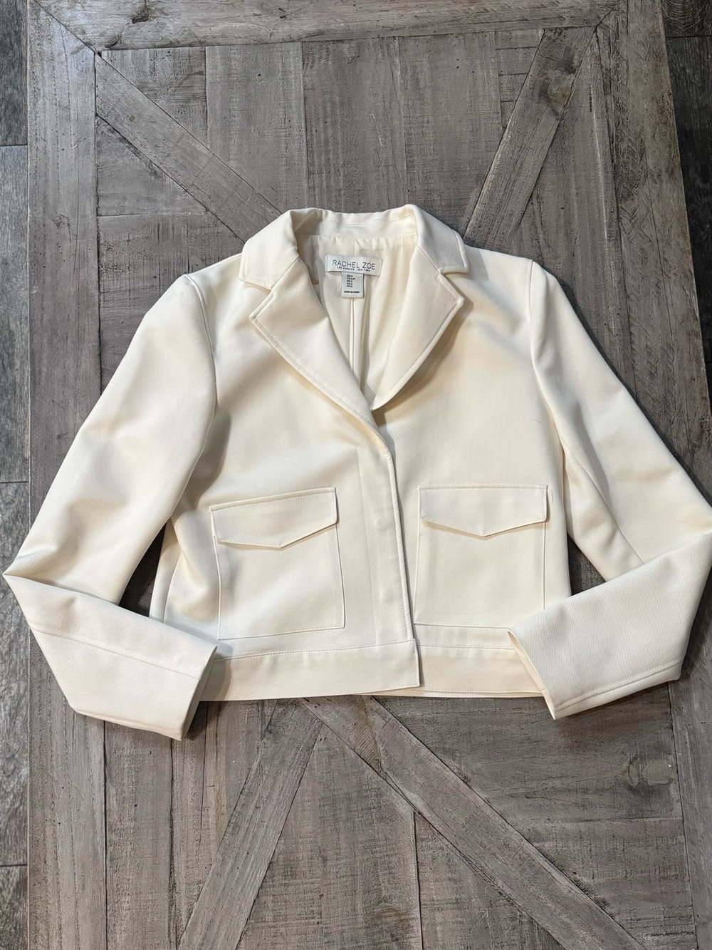 Rachel Zoe Cream Cropped Blazer
